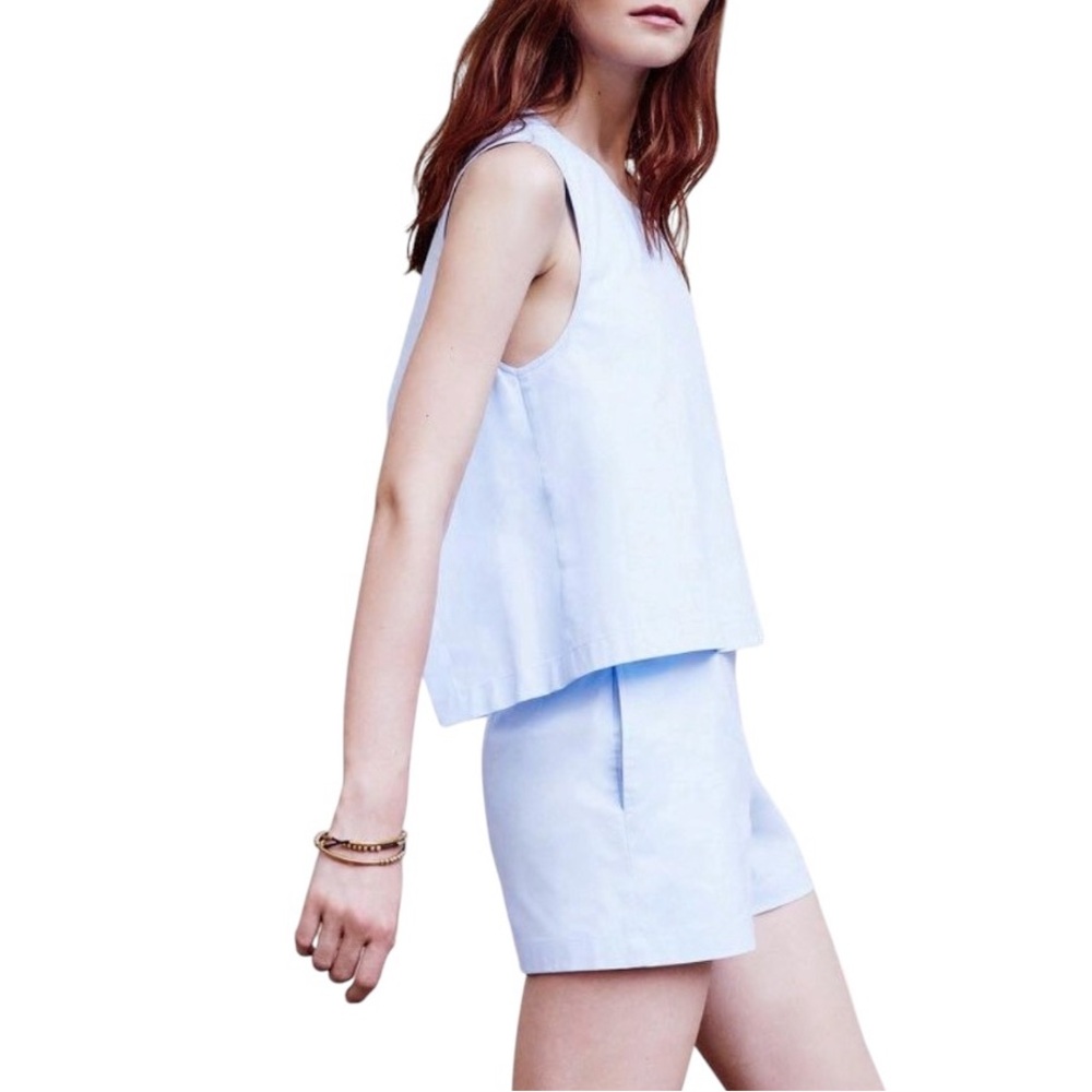 Club Monaco Pirro open back Romper in baby blue size 12 excellent condition